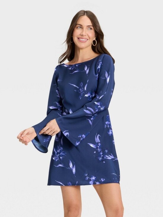 a New Day Dresses & Skirts - Women's Twist Back Mini Dress - a New Day™ Blue Floral M